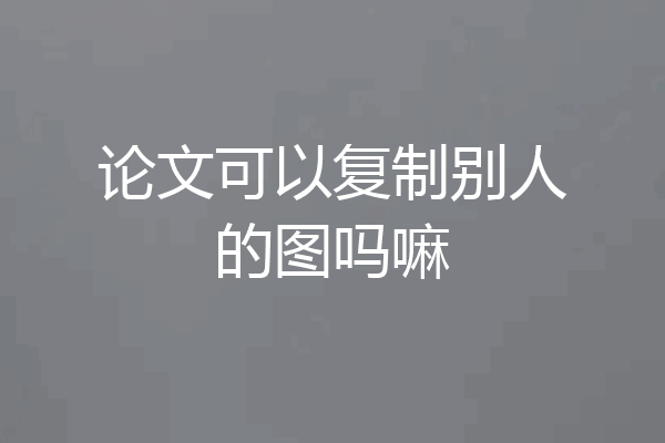 论文可以复制别人的图吗嘛
