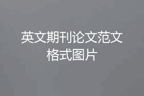 英文期刊论文范文格式图片