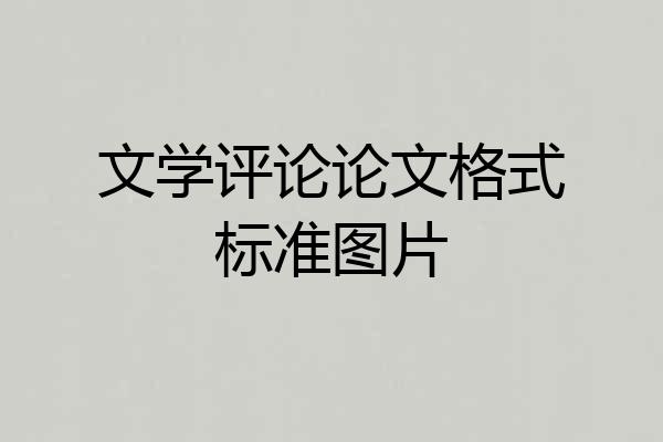 文学评论论文格式标准图片