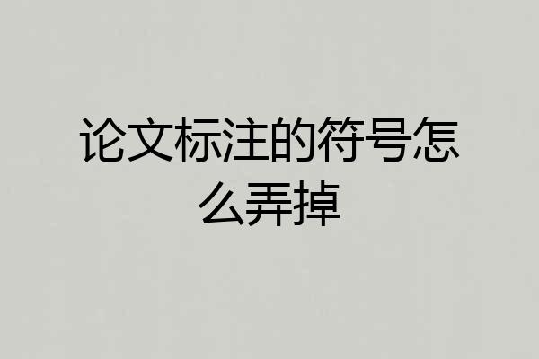 论文标注的符号怎么弄掉