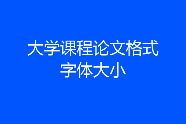 大学课程论文格式字体大小