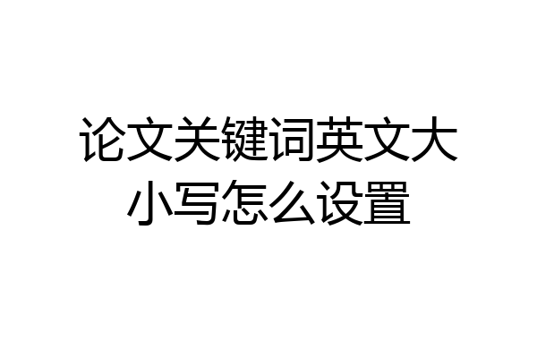 论文关键词英文大小写怎么设置