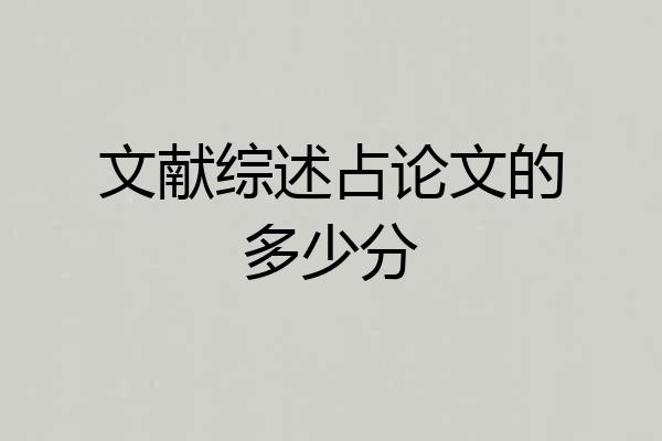 文献综述占论文的多少分