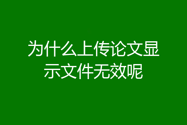 为什么上传论文显示文件无效呢