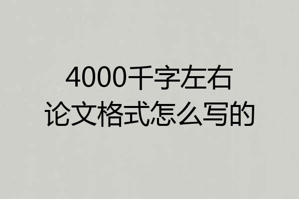 4000千字左右论文格式怎么写的