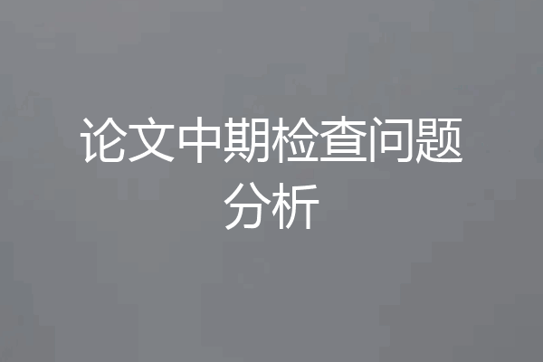 论文中期检查问题分析