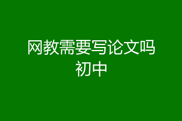 网教需要写论文吗初中