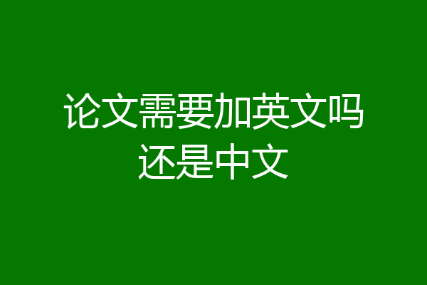 论文需要加英文吗还是中文