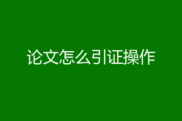 论文怎么引证操作