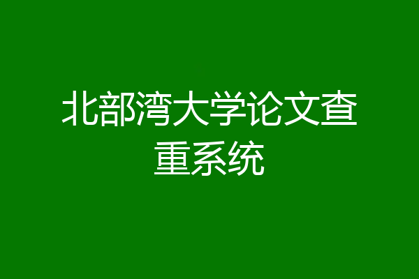 北部湾大学论文查重系统