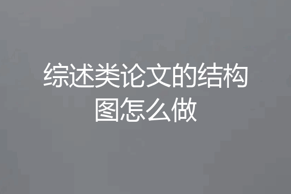 综述类论文的结构图怎么做