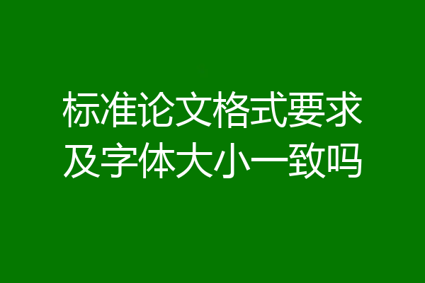 标准论文格式要求及字体大小一致吗