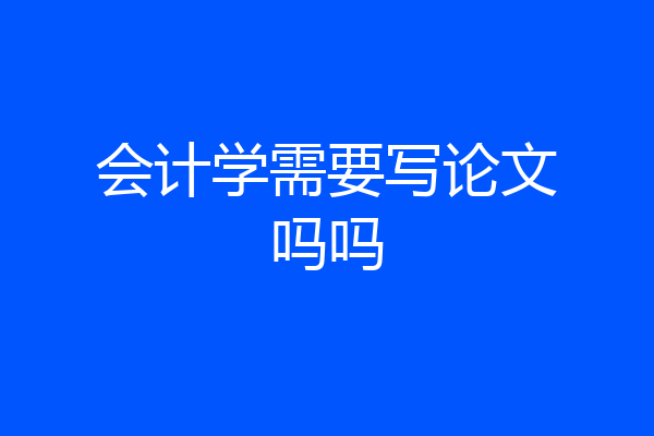 会计学需要写论文吗吗