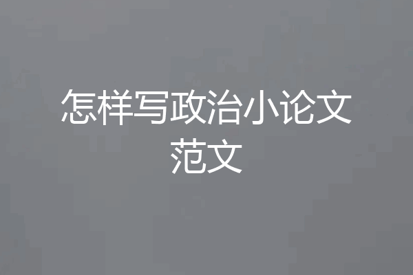 怎样写政治小论文范文