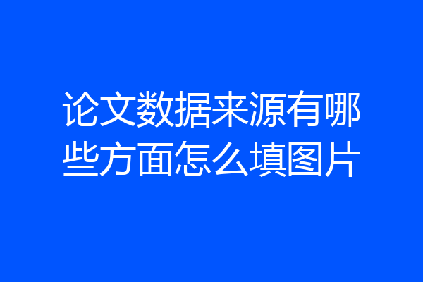 论文数据来源有哪些方面怎么填图片