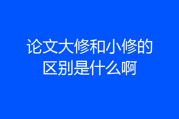 论文大修和小修的区别是什么啊