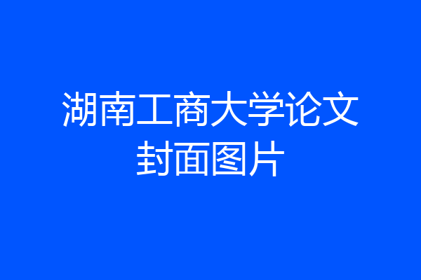 湖南工商大学论文封面图片