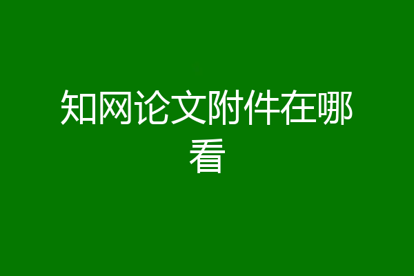 知网论文附件在哪看