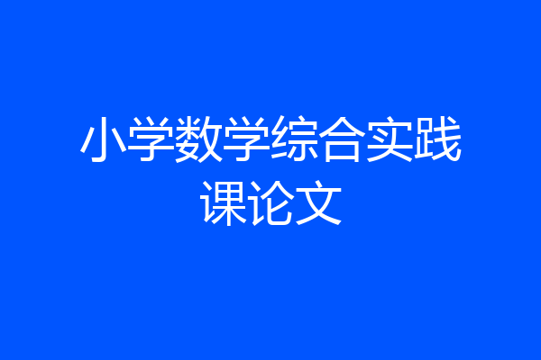 小学数学综合实践课论文