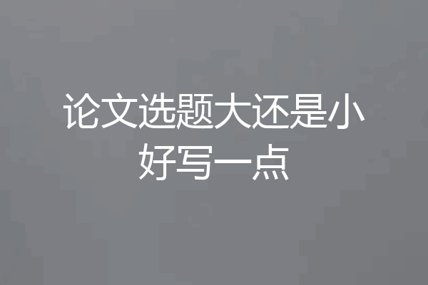 论文选题大还是小好写一点