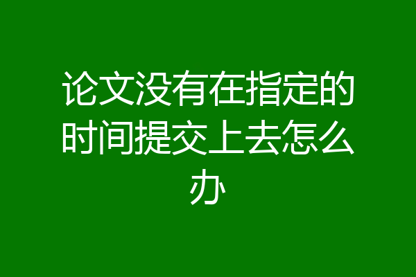 论文没有在指定的时间提交上去怎么办