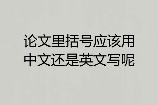 论文里括号应该用中文还是英文写呢
