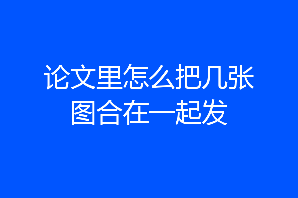 论文里怎么把几张图合在一起发