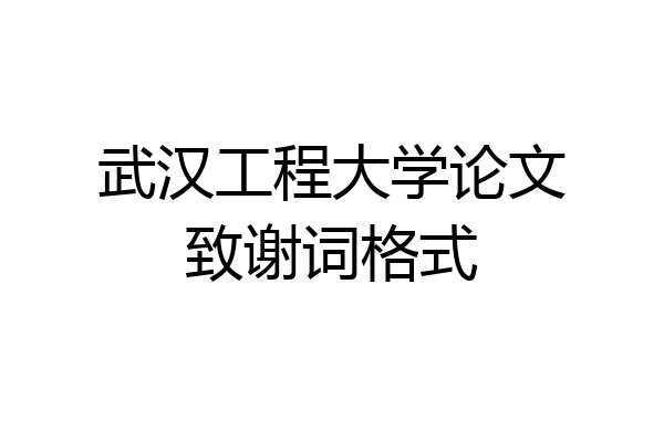 武汉工程大学论文致谢词格式
