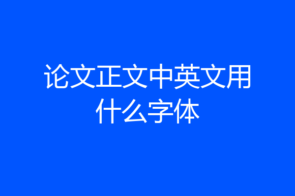 论文正文中英文用什么字体