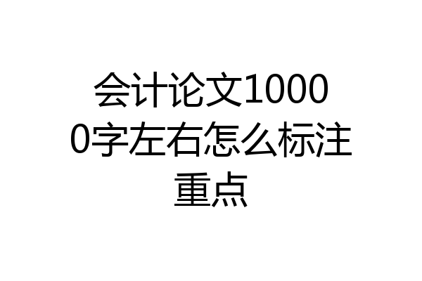 会计论文10000字左右怎么标注重点