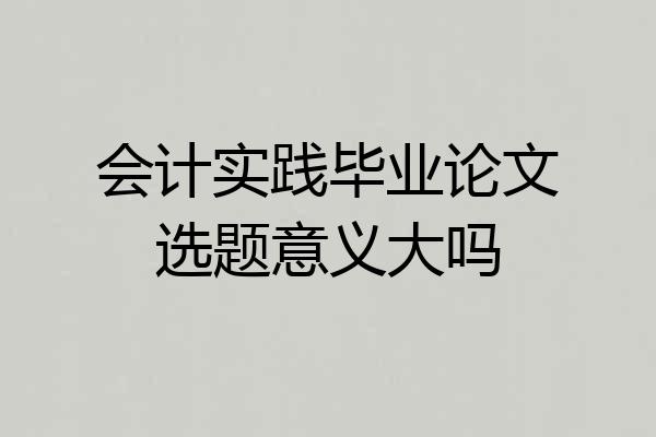 会计实践毕业论文选题意义大吗