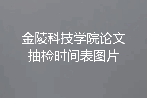 金陵科技学院论文抽检时间表图片