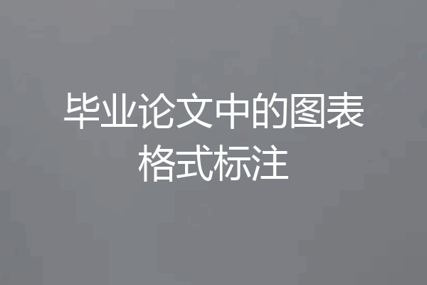 毕业论文中的图表格式标注