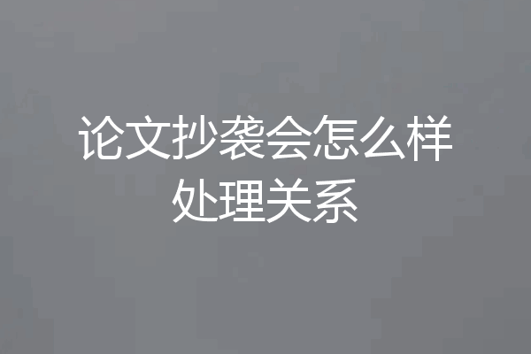 论文抄袭会怎么样处理关系