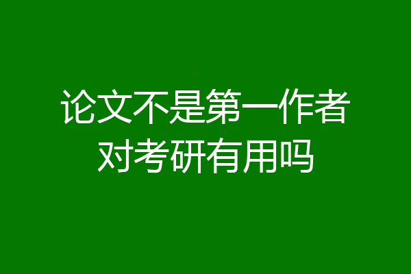 论文不是第一作者对考研有用吗