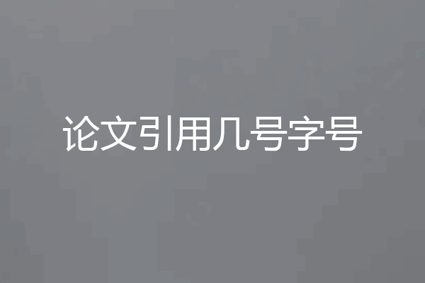 论文引用几号字号