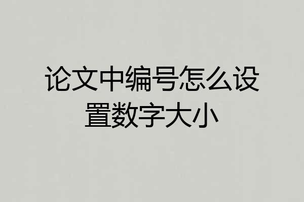 论文中编号怎么设置数字大小