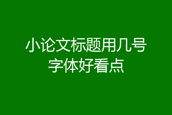 小论文标题用几号字体好看点
