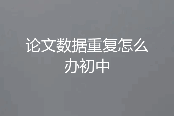 论文数据重复怎么办初中