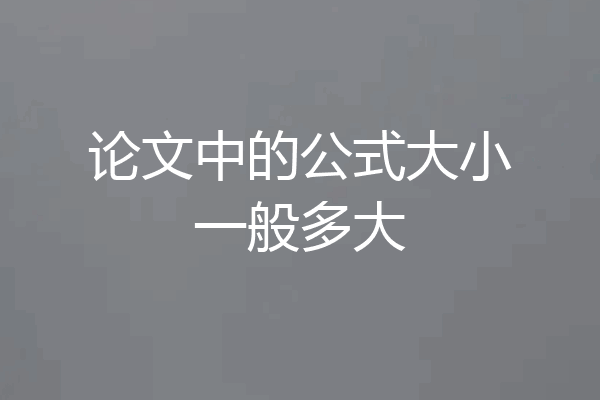 论文中的公式大小一般多大