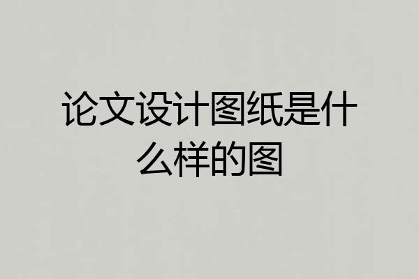 论文设计图纸是什么样的图