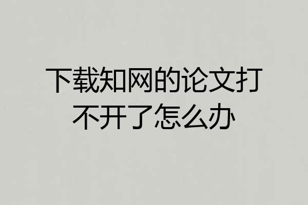 下载知网的论文打不开了怎么办