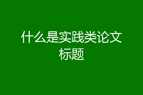 什么是实践类论文标题