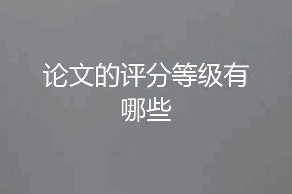 论文的评分等级有哪些