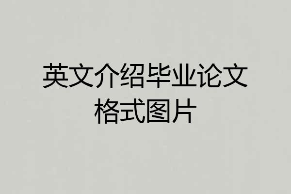英文介绍毕业论文格式图片