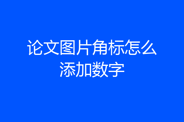论文图片角标怎么添加数字