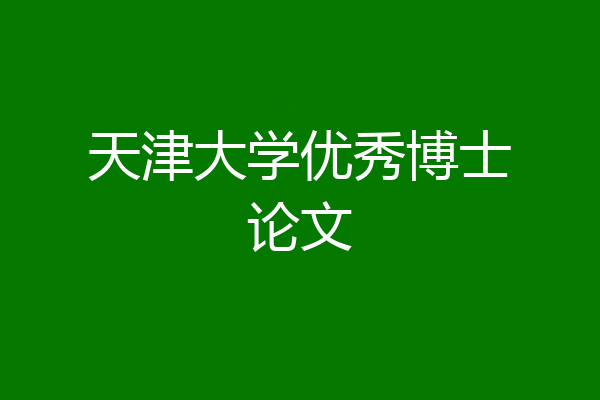 天津大学优秀博士论文