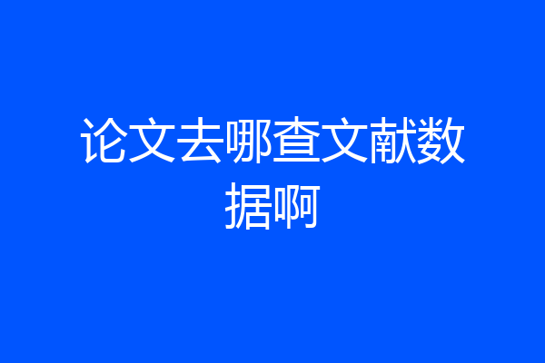 论文去哪查文献数据啊
