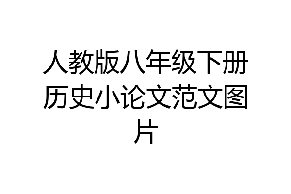 人教版八年级下册历史小论文范文图片