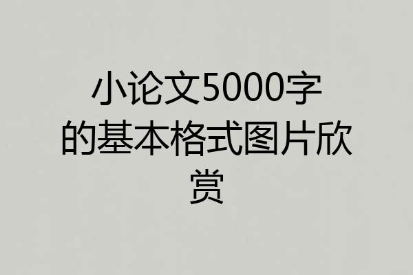 小论文5000字的基本格式图片欣赏
